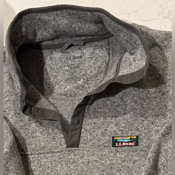 LLBean Men’s Sweater Fleece Gray sizeM - Picture 2 of 3